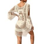 White Crochet Fringe Beach Cover Up Tunic