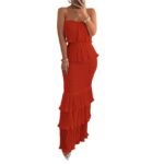 Strapless Ruffle Tiered Maxi Dress for Women