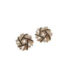 Vintage Gold‑Tone Crystal Stud Earrings for Women