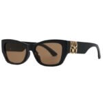 Black Cat‑Eye Frame Gold Metal Accent Fashion Sunglasses