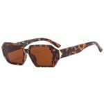 Tortoise Geometric Angular Frame Fashion Sunglasses