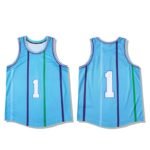 Light Blue Vertical Stripe #1 Basketball Jersey