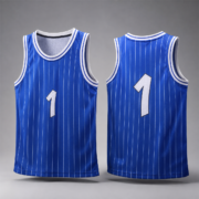 Blue Pinstripe Sleeveless Basketball Practice Jersey - Image 2