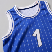 Blue Pinstripe Sleeveless Basketball Practice Jersey - Image 4