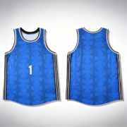 Blue Star‑Pattern Number 1 Sleeveless Basketball Jersey - Image 3