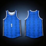 Blue Star‑Pattern Number 1 Sleeveless Basketball Jersey - Image 2