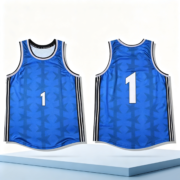 Blue Star‑Pattern Number 1 Sleeveless Basketball Jersey - Image 4