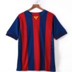 Red‑Blue Vertical Stripe Short Sleeve Soccer Jersey