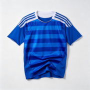 Blue Horizontal‑Stripe Short‑Sleeve Soccer Jersey - Image 2