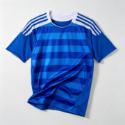 Blue Horizontal‑Stripe Short‑Sleeve Soccer Jersey - Image 3